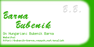 barna bubenik business card